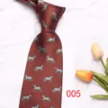 Cravate rouge pour homme avec motif de cheval tissé, cravate élégante pour fête. - Rouge (005)