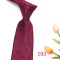 Men's business formal tie burgundy red with blue feather pattern jacquard silk necktie 8cm - Burgundy