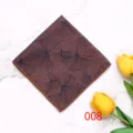 Men's pocket square polyester suit tuxedo chest handkerchief vintage ginkgo leaf pattern - Color 008