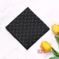 Men's black pocket square detail, geometric dot pattern polyester fabric suit accessory. - Color 021