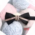 Elegante cravattino nero con strisce di cristalli strass per uomo, matrimonio e festa dettaglio. - Nero