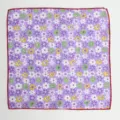 Elegante pañuelo de bolsillo floral para hombre, traje de algodón con estampado morado. - Floral Púrpura
