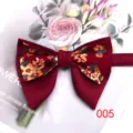 Farfalla doppia a fiori vintage per uomo, elegante tessuto bordeaux con bel motivo. - Colore 005
