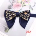 Farfallina uomo blu scuro doppio strato con motivo floreale vintage per matrimonio. - 012