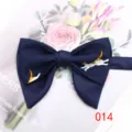 Farfallino doppio blu scuro con simpatica stampa di gatto, perfetto per look eleganti. - Colore 014
