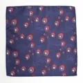 Pañuelo de bolsillo para hombre con motivo de pluma de pavo real, elegante pañuelo azul oscuro. - Azul marino