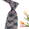Classic Men Dark Green Paisley Tie Business Casual Necktie Fashion Accessory Detail - 005 (Dark Green Paisley)
