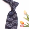 Classic men's paisley necktie in dark fabric, elegant business casual wedding polyester silk tie. - 007 (Dark Paisley)