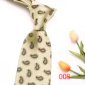Classic men's paisley necktie in light beige polyester, perfect for business and weddings. - 008 (Beige Paisley)