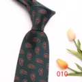 Classic dark green men's paisley tie for business, featuring refined fabric texture and elegant pattern. - 010 (Dark Green Paisley)