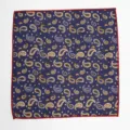 Pañuelo de bolsillo con estampado de cachemira para hombre bodas y trajes de negocios. - Azul marino