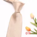 Elegant champagne polka dot men's tie, premium polyester silk material for business and weddings. - 019 (Champagne Polka Dot)