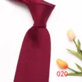 Classic burgundy men's tie with blue polka dot pattern, elegant business silk necktie. - 020 (Burgundy Polka Dot)