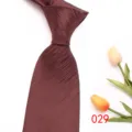 Classic men wine red striped tie business casual polyester necktie for formal wear - 029 (Burgundy Twill)