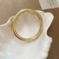 Pulsera brazalete redonda dorada minimalista, joya de muñeca elegante y chic para la moda - 9# Brazalete abierto - Dorado