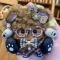 Handmade cute pod doll pendant bear bag charm creative DIY decorative hanging ornament accessory - Bear (Finished)