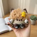 Joli pendentif de sac poupée en peluche fait main, adorable accessoire pour cartable et sac - Matériaux pour cosse M3