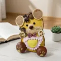 Figurine d'ours en bois naturel artisanal, décoration d'intérieur créative mignonne, vue détaillée. - Kit de matériel / 3 Paires Gousse de Haricot