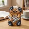 Handmade natural bean pod bear doll desktop ornament creative cute craft gift home decor - Pea Pod with Glasses and Scarf Materials