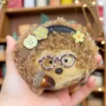 Cute brown curly bear plush bag pendant fluffy animal doll accessory decorative keychain. - a2 (Finished)