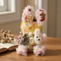 Handmade plush bunny doll DIY craft hanging ornament vintage aesthetic cute gift item - Pink Rabbit Pod Baby Materials