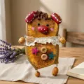 Poupée en gousse de haricot faite à la main, détail cadeau DIY créatif pour amie pour la saint-valentin. - Paquet de Matériel de Cosse de Cochon à Écharpe Blanche / Blanc