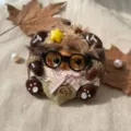 Pendentif poupée en gousse naturelle fait main bricolage créatif accessoire miniature cadeau - Kit de matériel pour poupée cosse de pois ours aux grands yeux