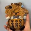 Handmade creative doll ornament, cute coffee bean phone shape plush gift pendant toy. - Double Pea Pod 1 Phone Bear