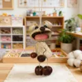 Handmade natural seed pod doll pendant creative cute hanging ornament for home decor gift - Bear Shell Doll