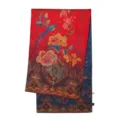 Chal de seda de doble cara con bordado floral chino y diseño retro para mujeres elegantes. - 53x190 cm / Floral Xiangyunsha
