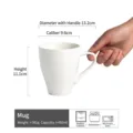 Taza de cerámica blanca minimalista con rayas en relieve, capacidad de 450 ml para café - 450ml / Blanco
