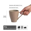 Elegante taza de café de cerámica marrón con textura acanalada y 450ml de capacidad - 450ml / Marrón