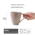 Mug moderne en céramique avec motif en relief en kaki, capacité de 450 ml pour le café - 450ml / Marron