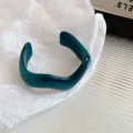 Dark green acrylic irregular wavy open bangle bracelet, unique niche fashion jewelry detail. - Open Ripple Bangle (9#)