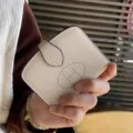 Echt lederen rijbewijs kaarthouder hoesje, minimalistische multifunctionele portemonnee. - Broken Wit