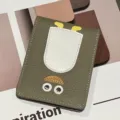 Süßer Leder Führerschein Kartenhalter, schmale Mini Kreditkartenetui mit Tierdesign. - Khaki