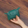 Kleine grüne Geldbörse für Damen Mini Münzbeutel Portemonnaie Reißverschluss Design. - Grasgrün