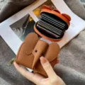 Niedliche Elefanten Design Damen Kreditkartenetui Brieftasche mit vielen Fächern und Reißverschluss. - Karamellbraun