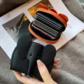 Niedliches Tierdesign Leder Kartenetui mit mehreren Fächern für Damen im Alltag - Schwarz