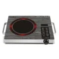 Estufa de cerámica eléctrica multifunción con panel de madera y control táctil. - 1-99 / Veta de madera