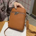 Genuine leather mini mobile phone bag women fashionable small crossbody shoulder bag summer new - Earthy Yellow
