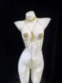 Gold rhinestone body chain with butterfly pendant, sexy multi-layer chest and waist chain. - Tools Set Combo / Gold