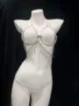 Chaîne de corps longue en strass chaîne de soutien-gorge fête de plage bijoux de mode - Ensemble d'outils combo / Argent