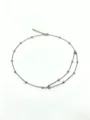 Minimalist metal waist chain with delicate round beads, stylish double-layer body chain. - Double Layer / Silver