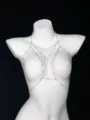 Women's fashion multi-layer body chain with delicate beads and pendant, sexy chest chain accessory. - Gold