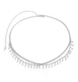 Rhinestone metal waist chain for women, sexy body chain jewelry for summer dresses and jeans. - Silver