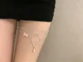 Rhinestone Pearl Leg Chain Multi-layer Thigh Chain with Pink Bow Body Jewelry for Women - Silver