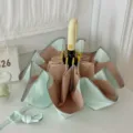 Parapluie de soleil pliant automatique à trois volets avec protection UV et design de couleur contrastée. - Vert Parfum Froid