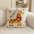 Cute cartoon giraffe print square sofa pillow decorative cushion home living room bedroom use - Double-Sided Print 35x35cm (Cover Without Core) / Polka Dot Giraffe