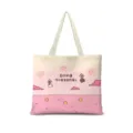 Sac cabas en toile avec imprimé citation esthétique, design dégradé rose pour usage quotidien. - Coton Lin Impression Double Face Fermeture Éclair Poche Intérieure / Horizontal 02 Sangle Beige